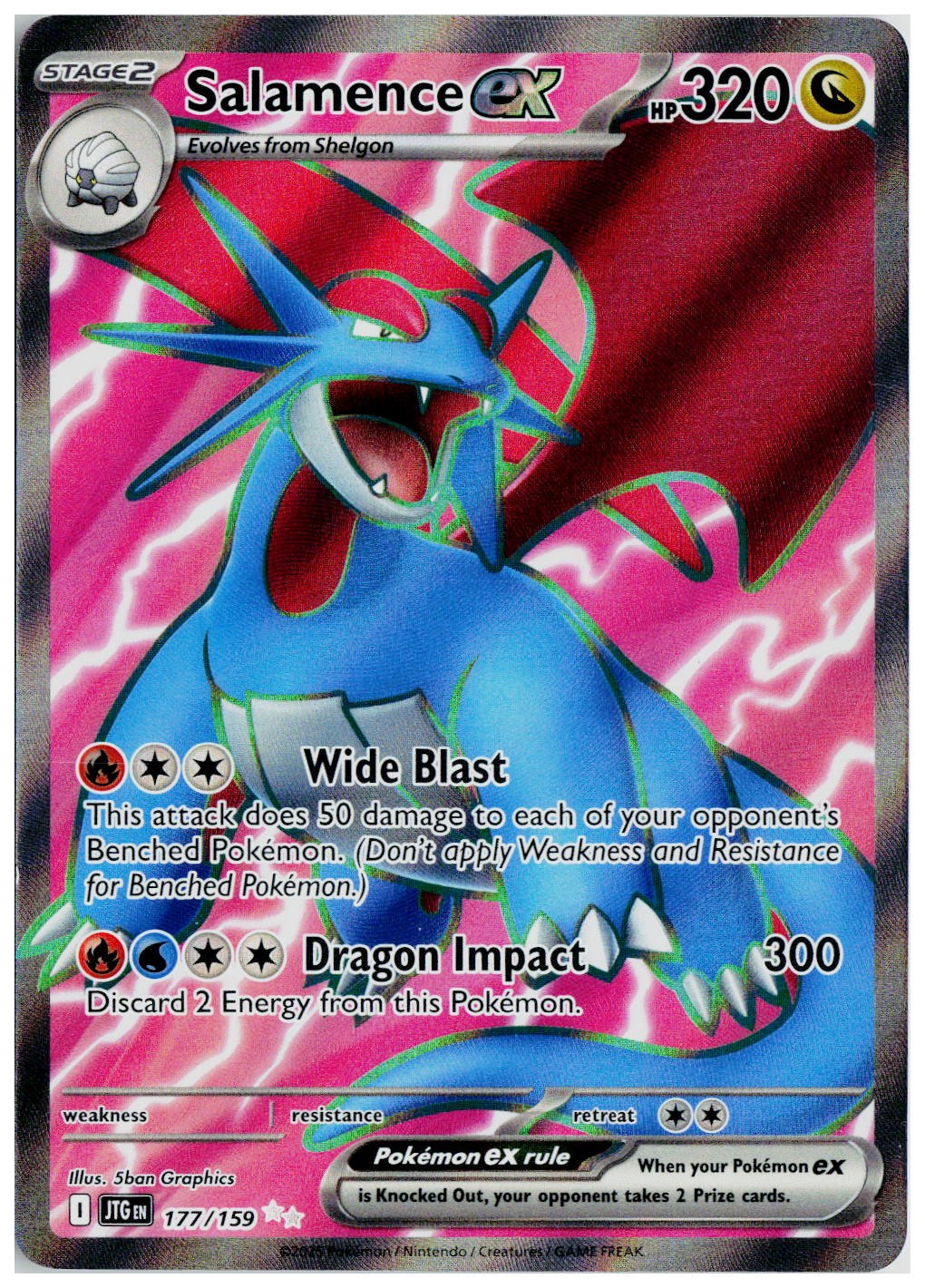 2025 Pokemon SV09: Journey Together #177 Salamence ex