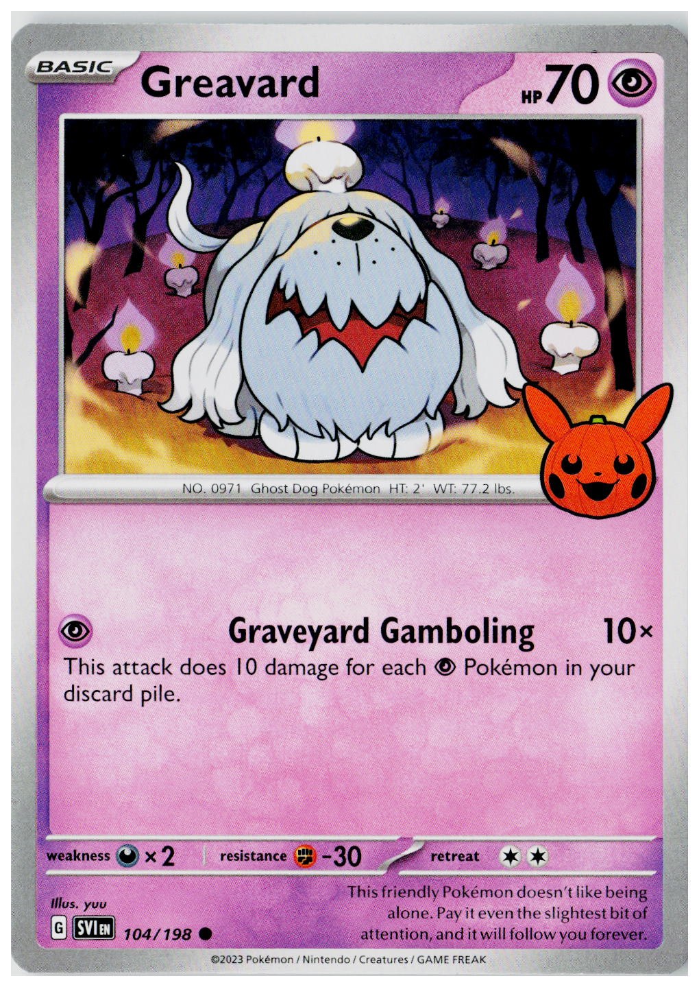 2023 Pokemon TTBB23: Trick or Trade BOOster Bundle #104 Greavard