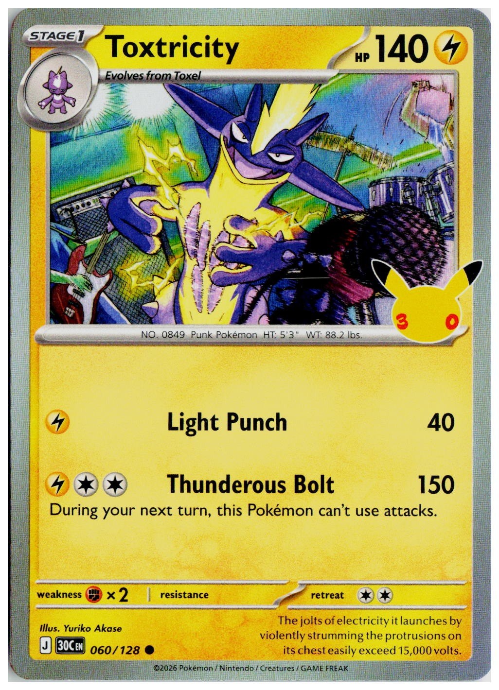 2026 Pokemon ME: 30th Celebration #060 Toxtricity