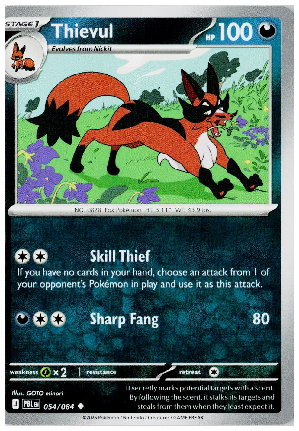2026 Pokemon ME05: Pitch Black #054 Thievul