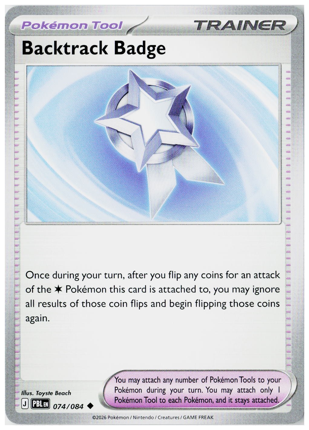 2026 Pokemon ME05: Black #074 Backtrack Badge