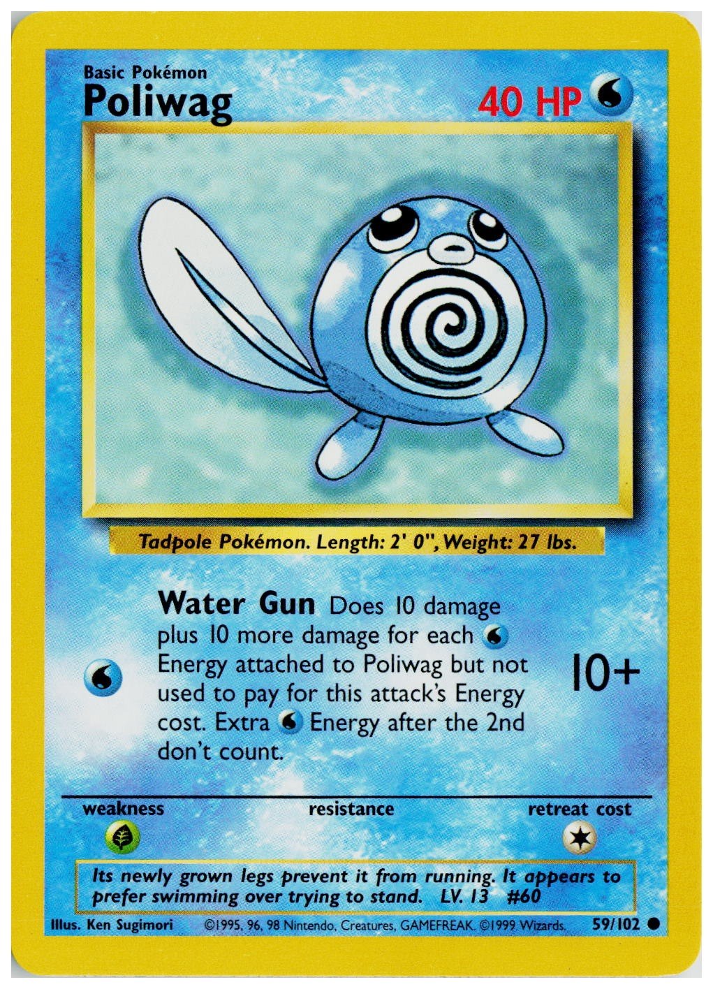 1999 Pokemon Base Set #059 Poliwag