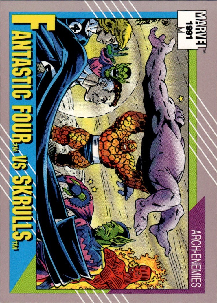 1991 Impel Marvel Universe II #92 Fantastic Four vs. Skrulls