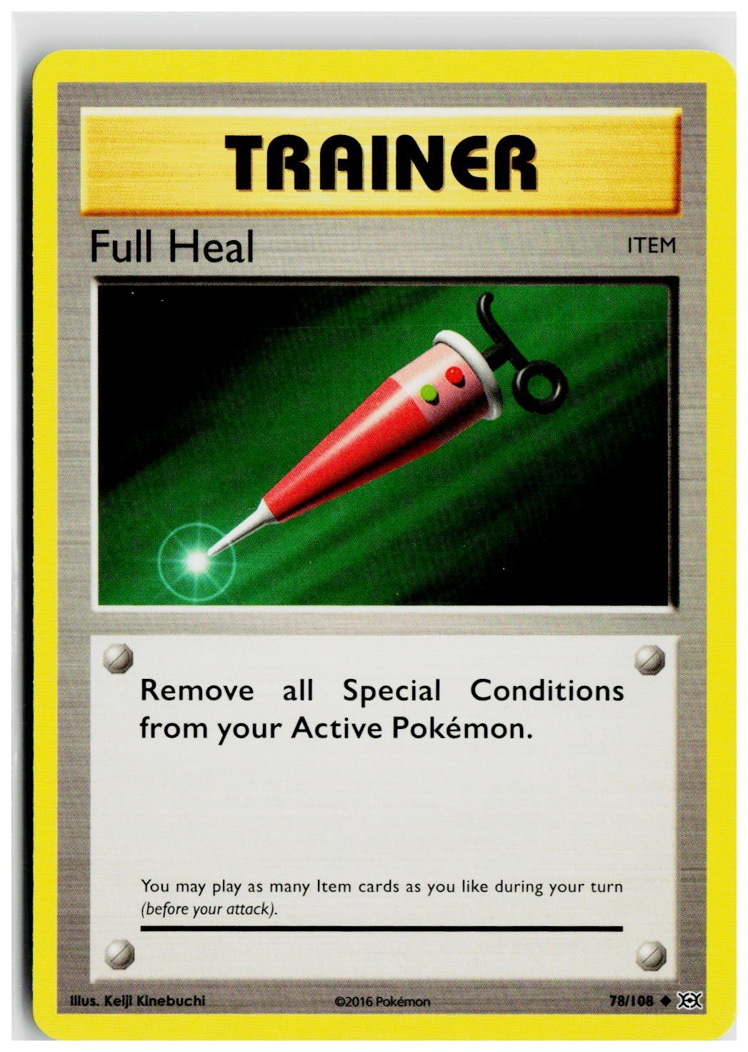 2016 Pokemon XY - Evolutions #78 Full Heal