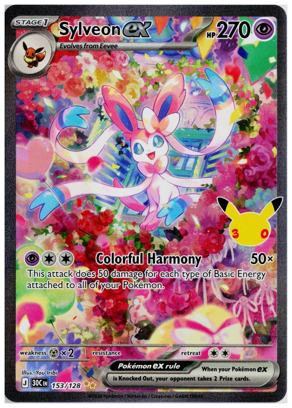 2026 Pokemon ME: 30th Celebration #153 Sylveon ex