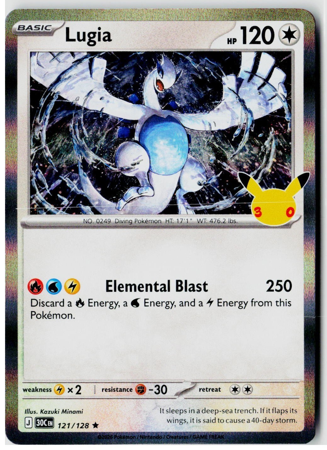 2026 Pokemon ME: 30th Celebration #121 Lugia