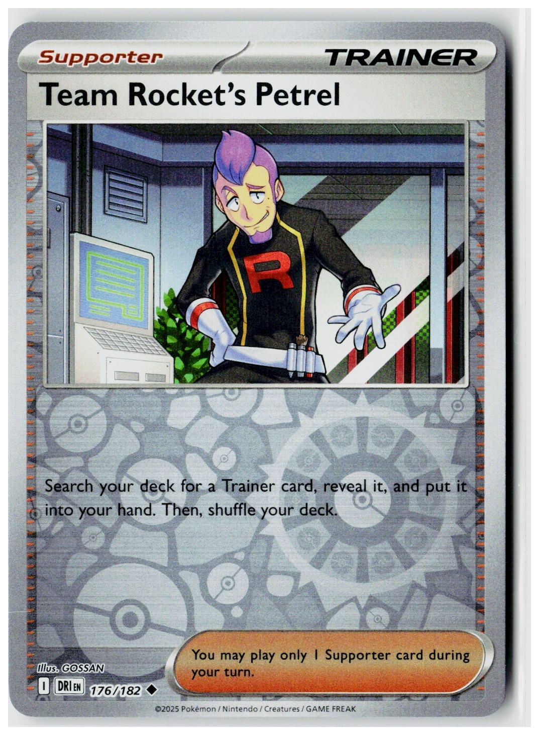 2025 Pokemon SV10: Destined Rivals Team Rocket's Petrel Reverse Holo #176 /182