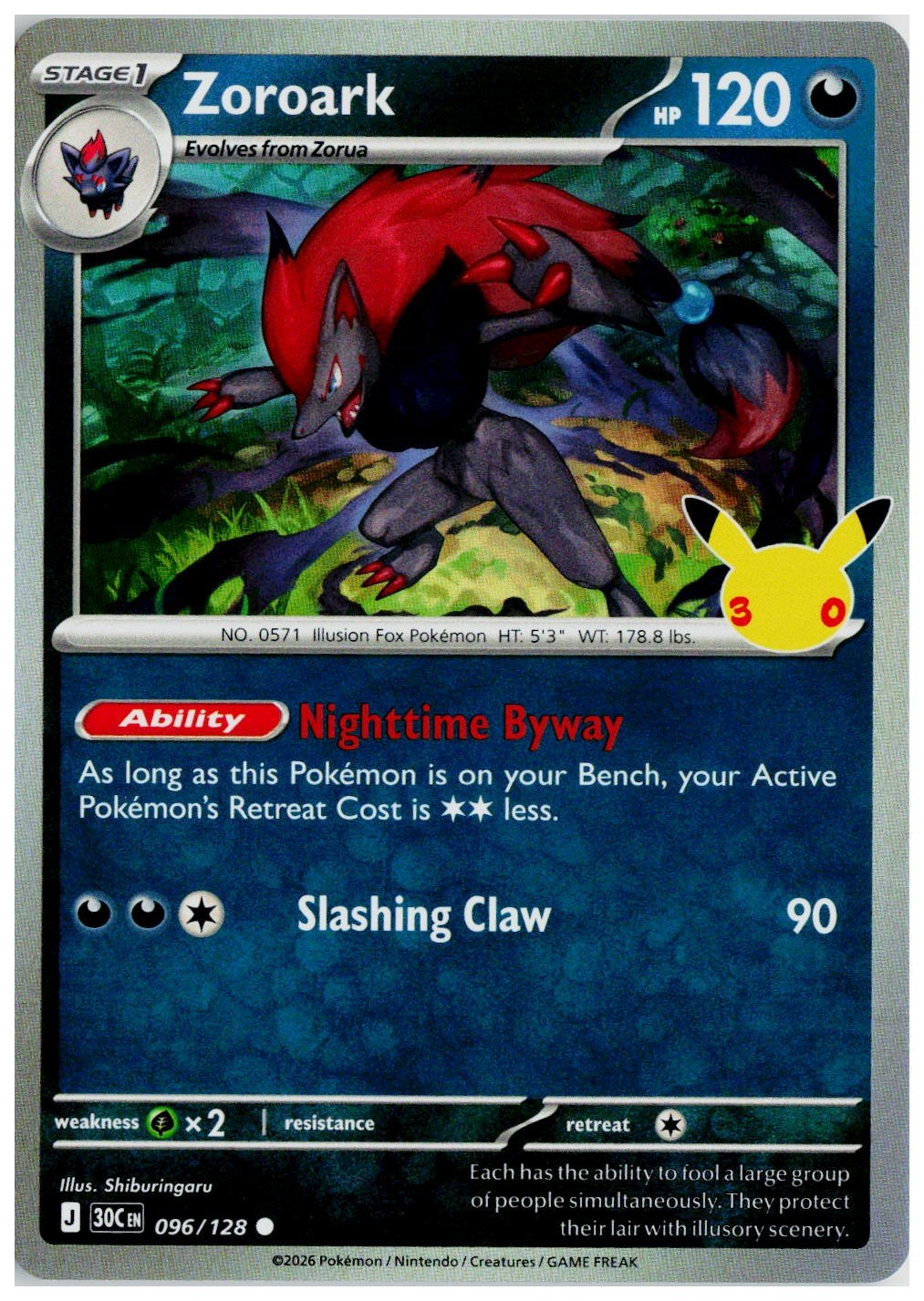 2026 Pokemon ME: 30th Celebration #096 Zoroark