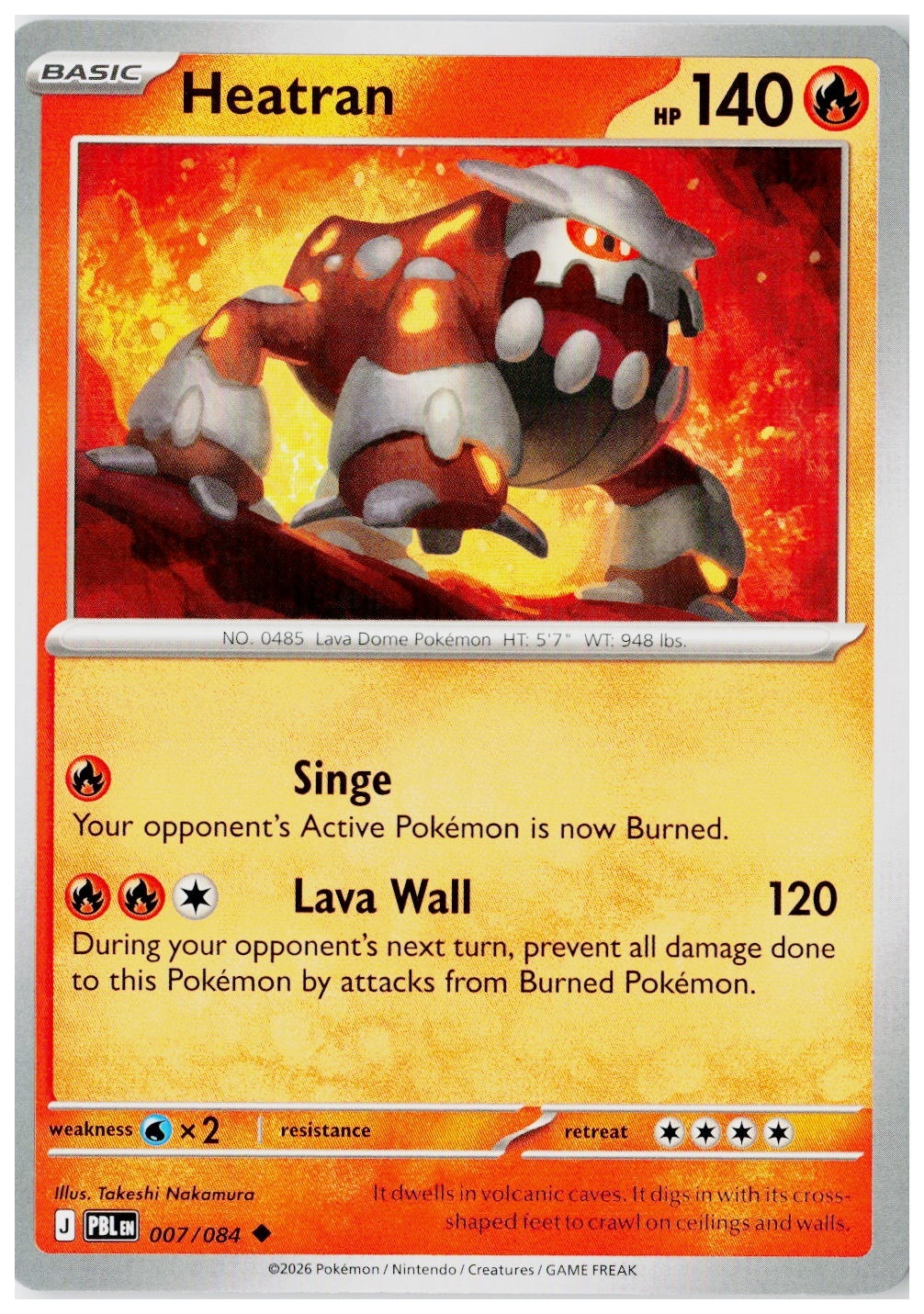 2026 Pokemon ME05: Pitch Black Heatran Holo #007 /84